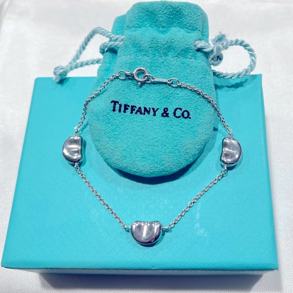 Tiffany & Co. sterling silver Elsa Peretti 3 bean bracelet. - Picture 1 of 8